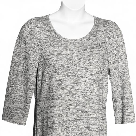 Talbots Terry Flounce Hem Shift Dress Sz Large Gray Cotton Blend NWT Casual Chic - Picture 4 of 9